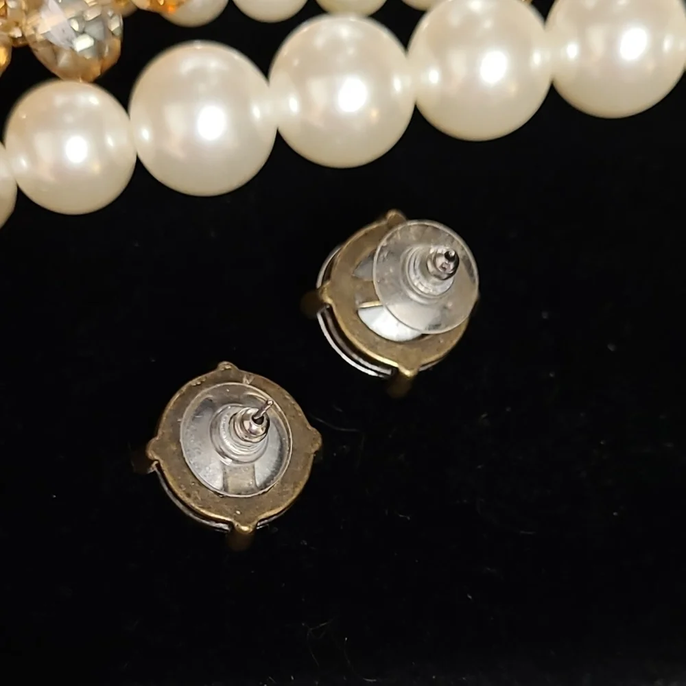 Set of 3 Large Crystal Stud Earrings